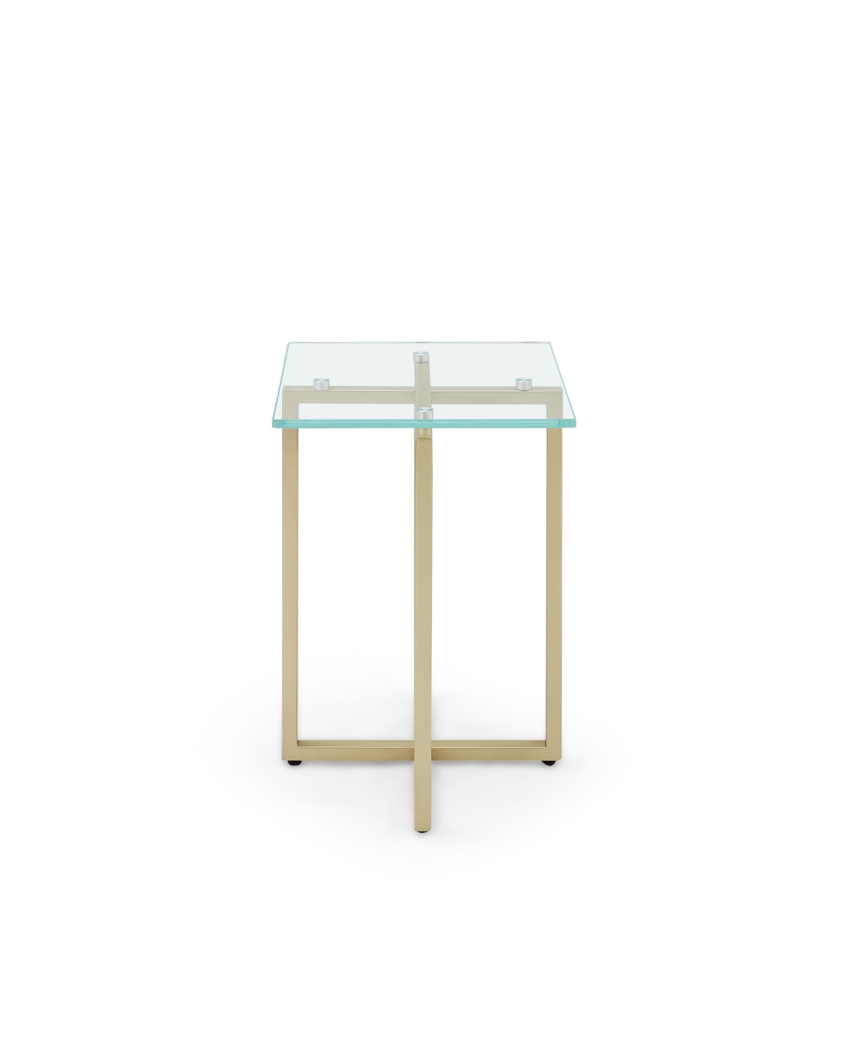 Macy's Emila 14" Square Glass Mix And Match Martini Table In Clear Glass,champagne
