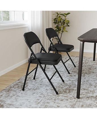 4 Pack Folding Chairs With Padded Cushion and Back, Folding Chairs for Outside, Foldable Chairs With Metal Frame Hold Up to 350 Lbs, Metal Chairs for Home, Office, Indoor & Outdoor Events