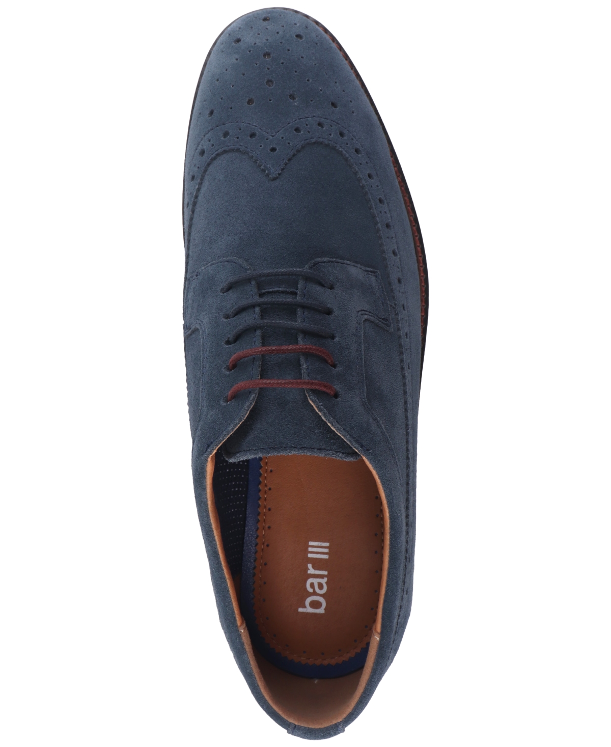 Bar Iii Men's Ashwell Longwing Oxford Shoes, Exclusively At Macy's In Navy Suede
