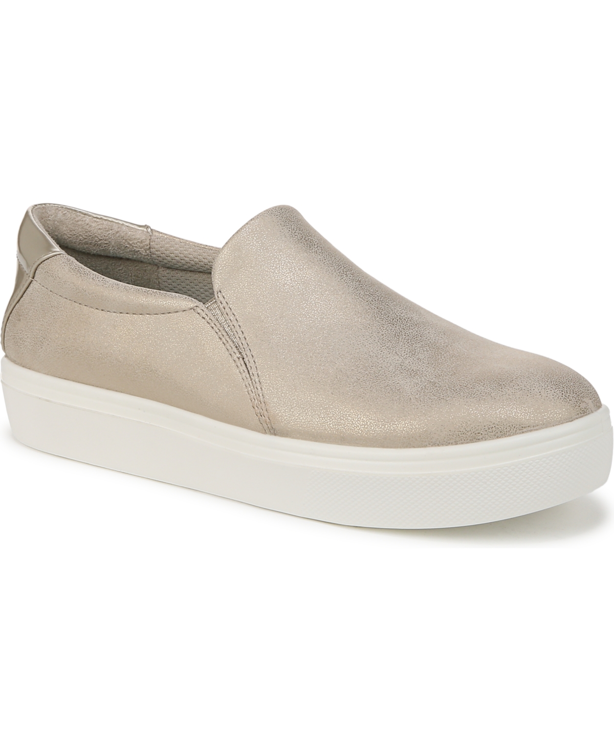 Shop Dr. Scholl's Women's Madison Cloud Slip On Sneakers In Light Gold Faux Leather