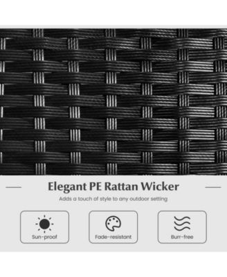 PE Wicker Patio Chairs Set of 4 with Cushions for Porch Deck Garden and Backyard-4 Pieces