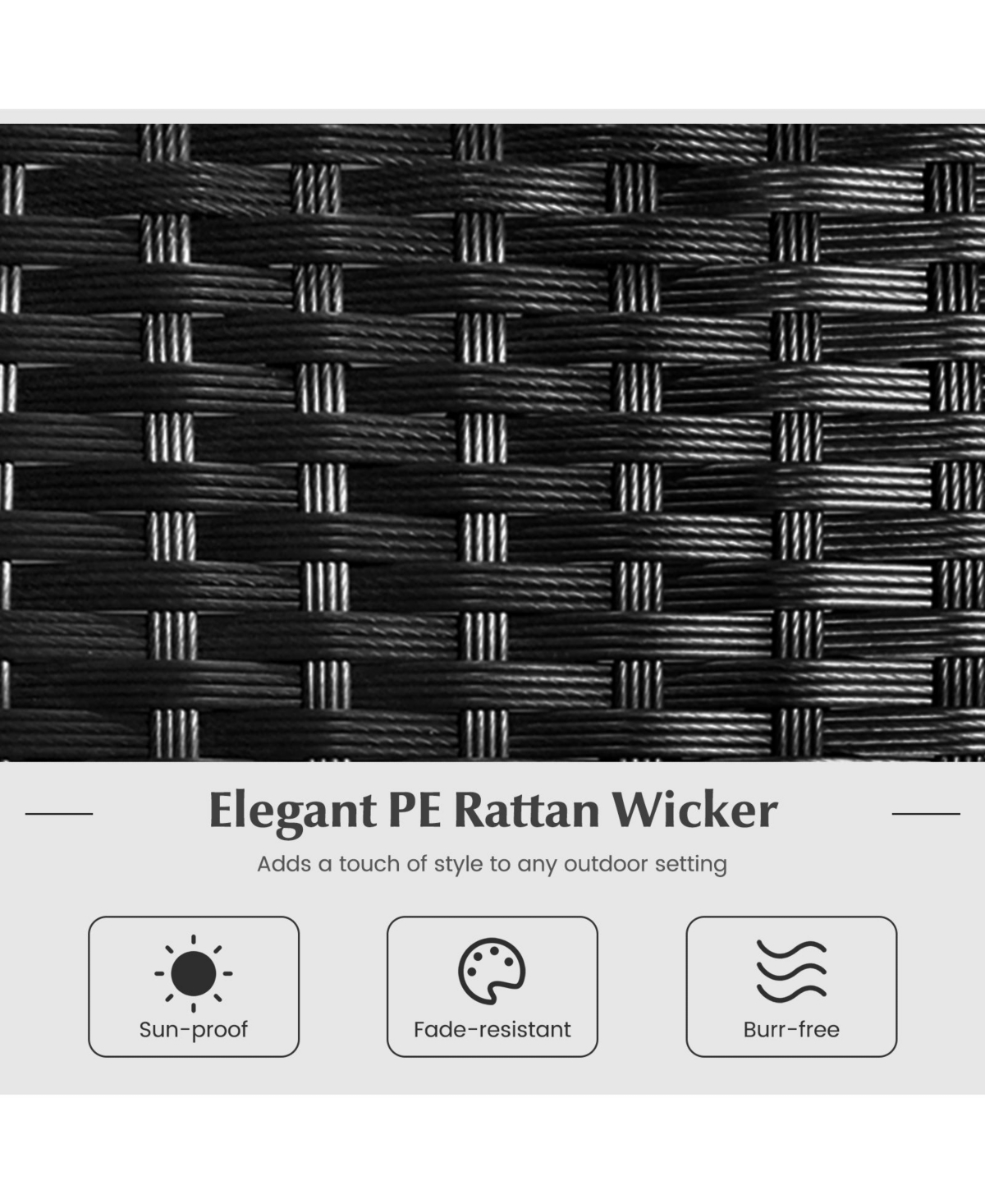 Gouun Pe Wicker Patio Chairs Set of 4 with Cushions for Porch Deck Garden and Backyard-4 Pieces