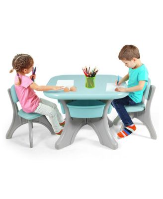 In/Outdoor 3-Piece Plastic Children Play Table & Chair Set