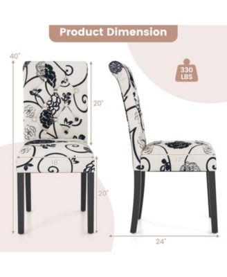 2 Pieces Tufted Dining Chair Set with Adjustable Anti-Slip Foot Pads