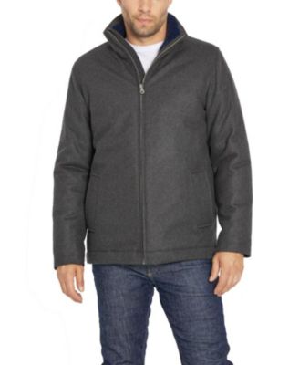 Men's Wool Harrington Jacket With Knit Collar