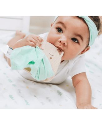 Toddler Triangles and Mint Oversized Bamboo Muslin Quilted Blanket