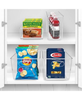 4-Piece Clear Plastic Container Bins