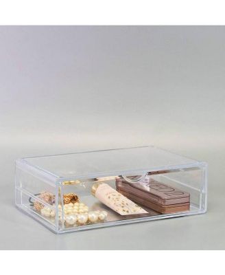 1 Clear Large Stackable Acrylic Drawers - for Organizing Make up, Nail Polish, Hair Accessories, and Beauty Supplies