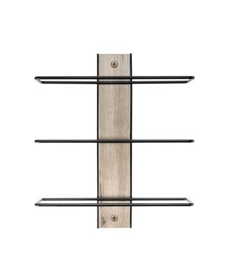9 Bottle Gray Wood Wall Mounted Wine Rack - Perfect for Home Bar, Kitchen, Dining Room, Wall Wine Bottle