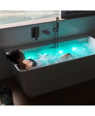 Male NPT Tub Faucet with Hand Shower Waterfall Bathtub Shower System with Brass Valve