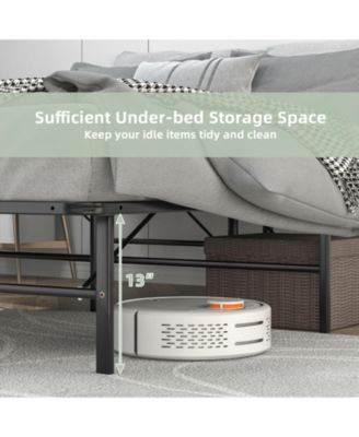 Queen Size Foldable Metal Platform Bed with Tool-Free Assembly-Queen size