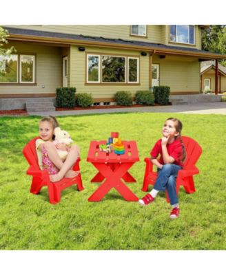 3-Piece Plastic Children Play Table Chair Set