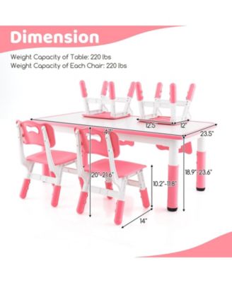 Set for 4 Kids Table and Chairs   with Graffiti Desktop