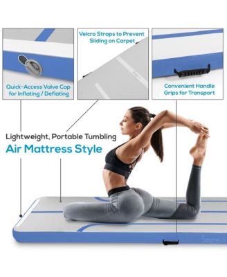 9.8 ft. Tumbling Gymnastics Inflatable Air Mat with Electric Air Pump, Blue