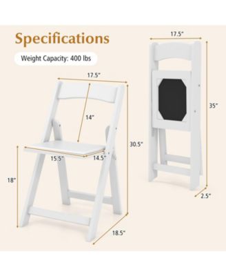 Set of 4 Dining Chairs Foldable Kitchen Chair with Rubber Wood Legs and Padded Seat