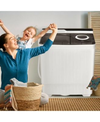 26 Pound Portable Semi-automatic Washing Machine with Built-in Drain Pump