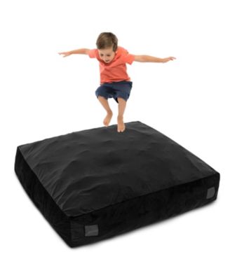 57 x 57 Inch Crash Pad Sensory Mat with Foam Blocks and Washable Velvet Cover