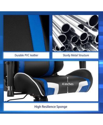 Reclining Swivel Massage Gaming Chair with Lumbar Support