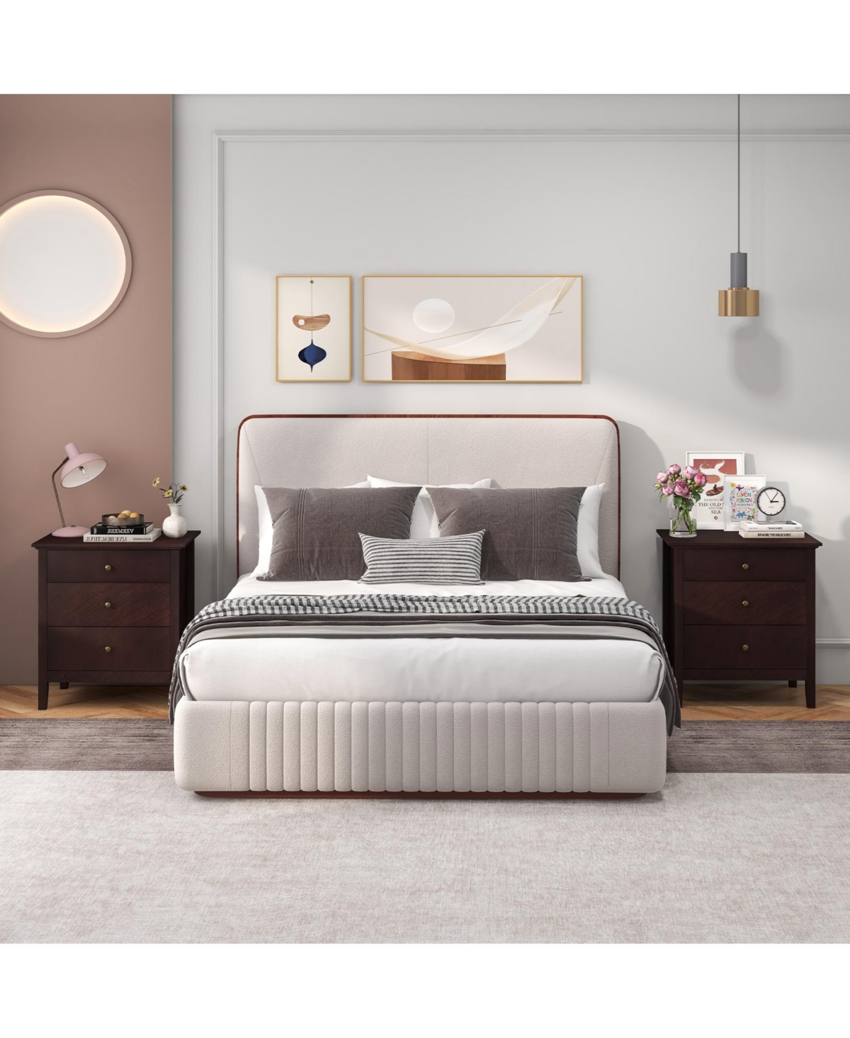 Gouun 3 Drawers Nightstand Beside End Side Table Accent Table