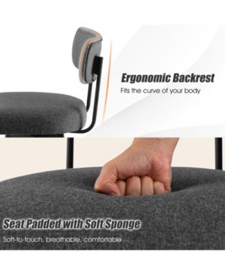 25 Inch 2-Piece Modern Upholstered Bar Stools with Back and Footrests