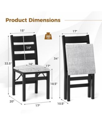 Modern Upholstered Folding Chairs Set of 2 with Comfy Backrest
