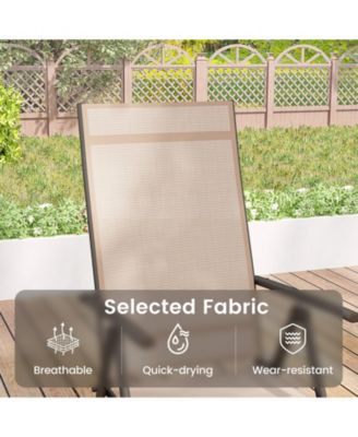 1 Piece Patio Folding Dining Chairs with 7-Level Adjustable High Backrest