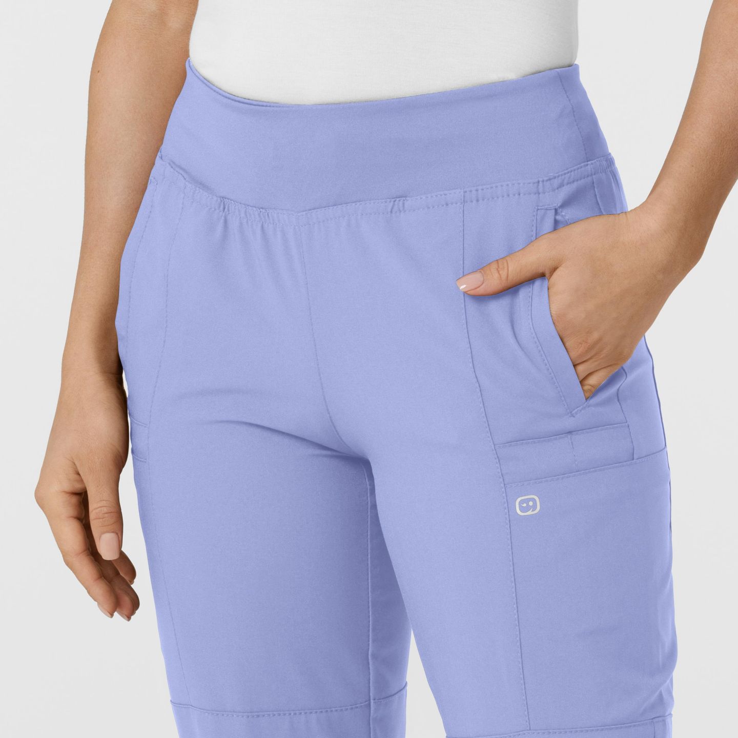 Женские брюки Wink Petite W123 Comfort Waist Cargo Jogger Scrub, цвет: Синий — фото 5