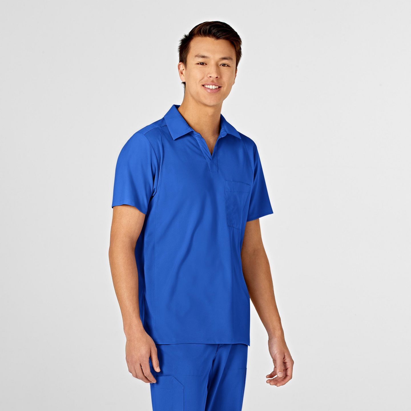 Мужской топ Wink W123 Collar Scrub, цвет: Королевский синий — фото 5