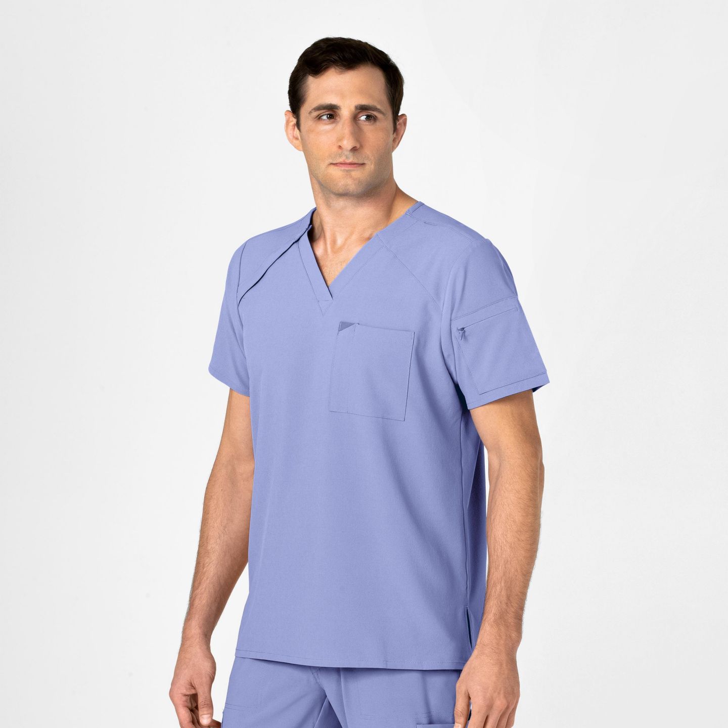 Мужской топ Wink Renew EZ Zip Scrub, цвет: Синий — фото 4