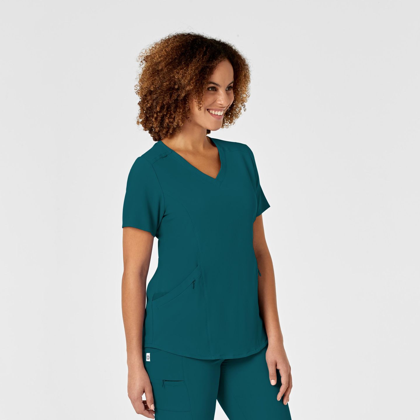 Женский топ Wink Renew V-Neck Scrub, цвет: Синий, вариант 1 — фото 4