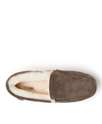 Fireside By Dearfoams Men's Melbourne Genuine Shearling Moccasin Slipper