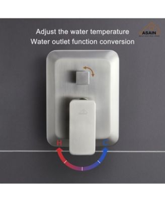 10 Inch Wall Mounted Square Shower System Set with Handheld Spray