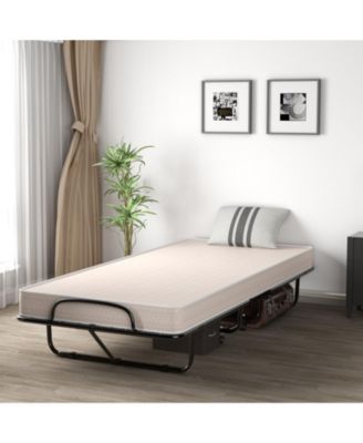 Rollaway Guest Bed with Sturdy Steel Frame and Memory Foam Mattress