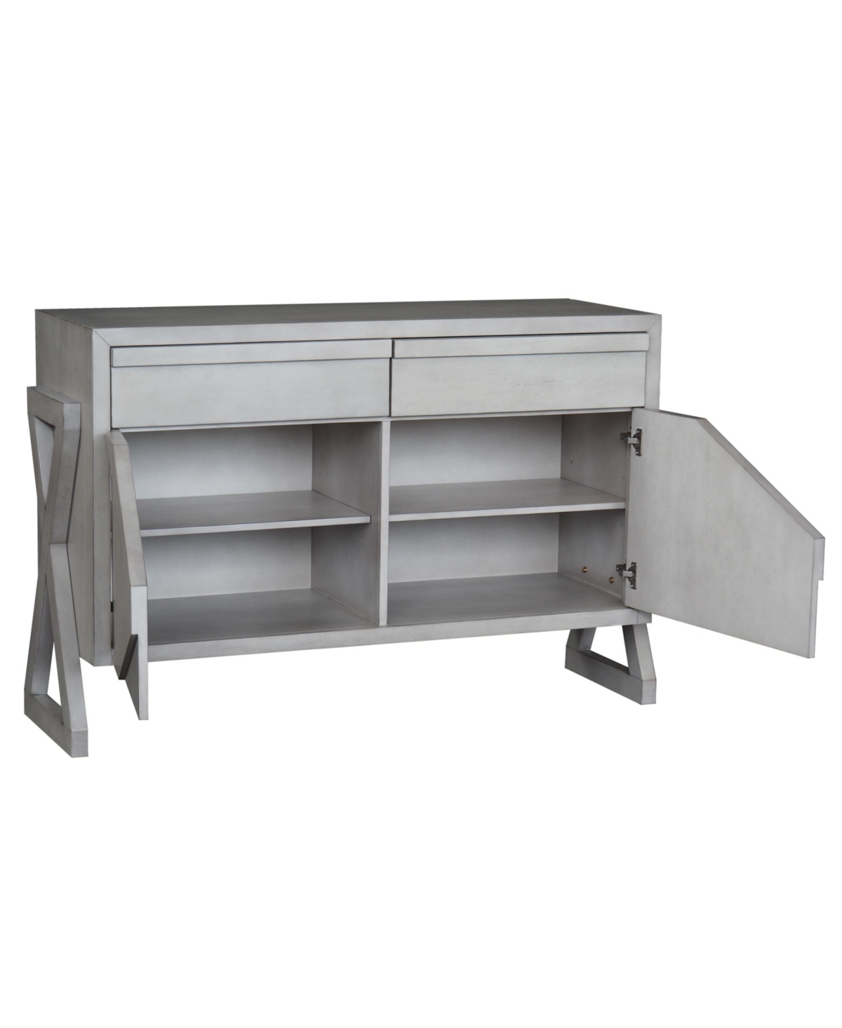 Kings Brand Furniture IrvonaWood Sideboard Buffet Storage Cabinet,- Wash gray