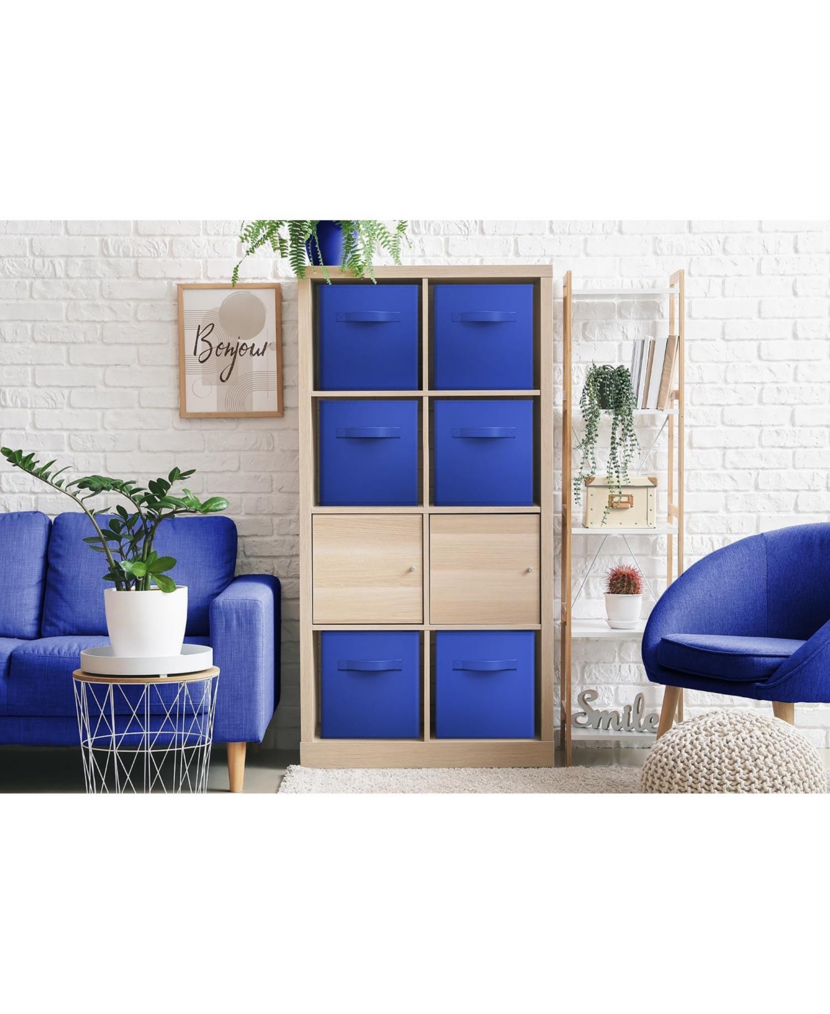Sorbus 11 Inch Pack Foldable Fabric Storage Cube Bins with Handles - for Organizing Pantry, Closet, Shelf, Nursery, Playroom, and More (Royal
