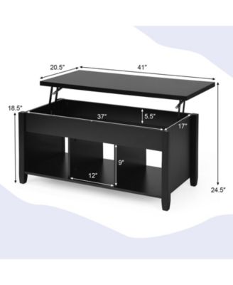 Lift Top Table with Hidden Storage Compartment