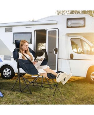 Hammock Camping Chair with Retractable Footrest and Carrying Bag