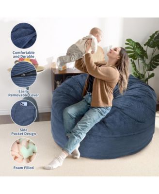 Bean Bag Chair for Adults, Giant Bean Bag Bed, Convertible Bean Bag Chair Bed from