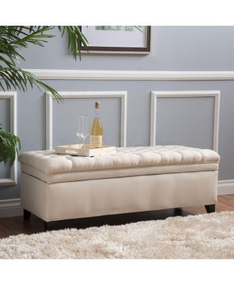 Button-Tufted Storage Ottoman with Soft-Close Lid, Storage for Bedroom, Living Room, Entryway
