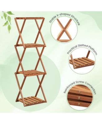 4-Tier Folding Plant Rack and Free-Standing Shoe Rack
