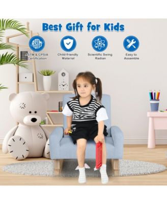 Kids Rocking Chair with Solid Wood Legs