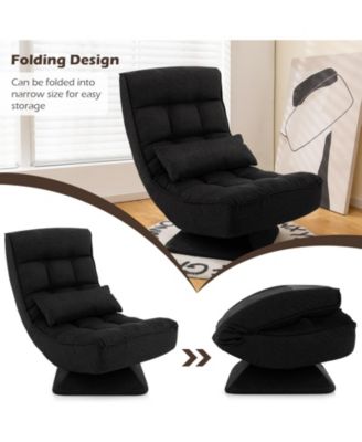 5-Level Adjustable 360° Swivel Floor Chair with Massage Pillow