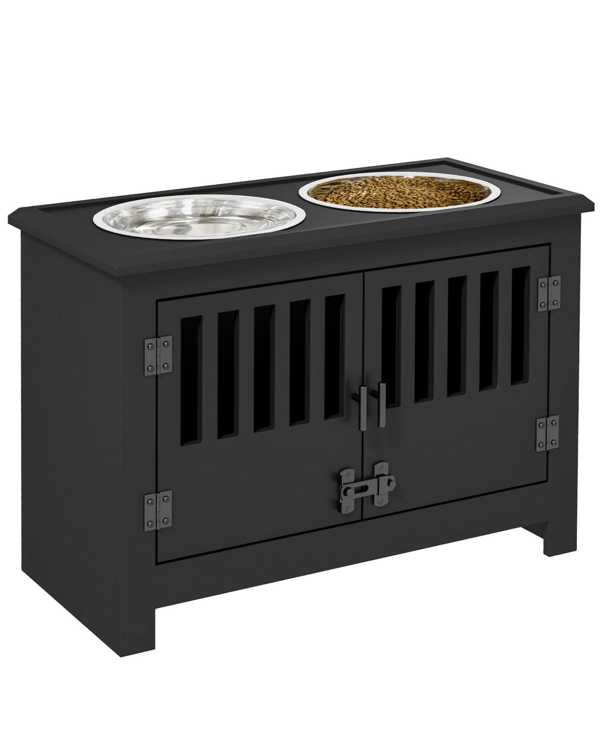 Dog Food Storage Cabinet with Bowls & Dog Feeding Station, - Espresso