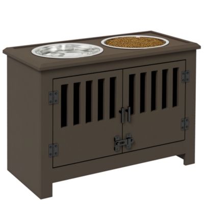 Dog Food Storage Cabinet with Bowls and Dog Feeding Station,