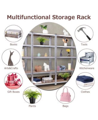 72 Inch Storage Shelf Steel Metal 5 Levels Adjustable Shelves