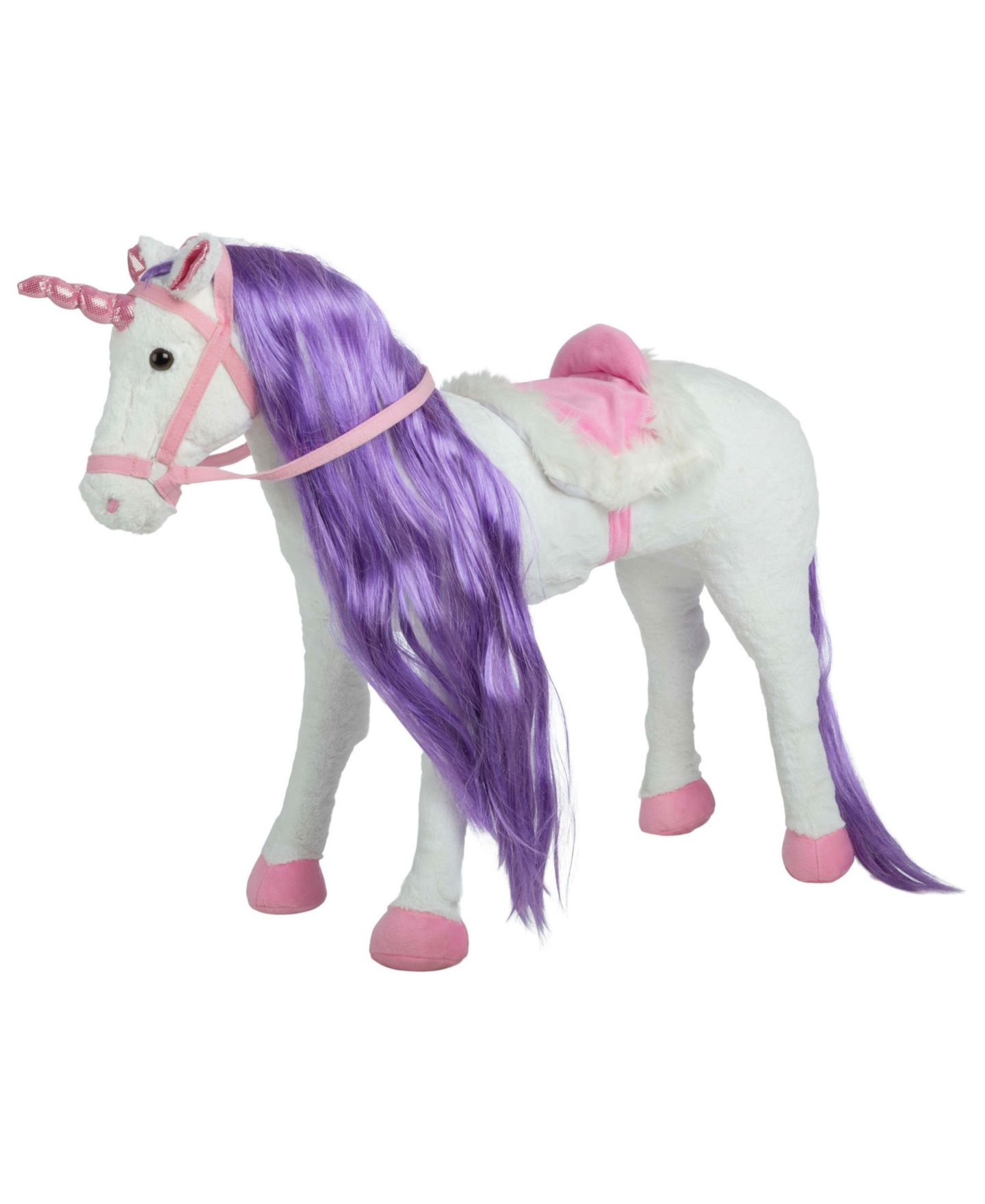 Детская мягкая игрушка Trademark Global Happy Trails Plush Unicorn Ride-On Toy, Ages 3+ — фото 1
