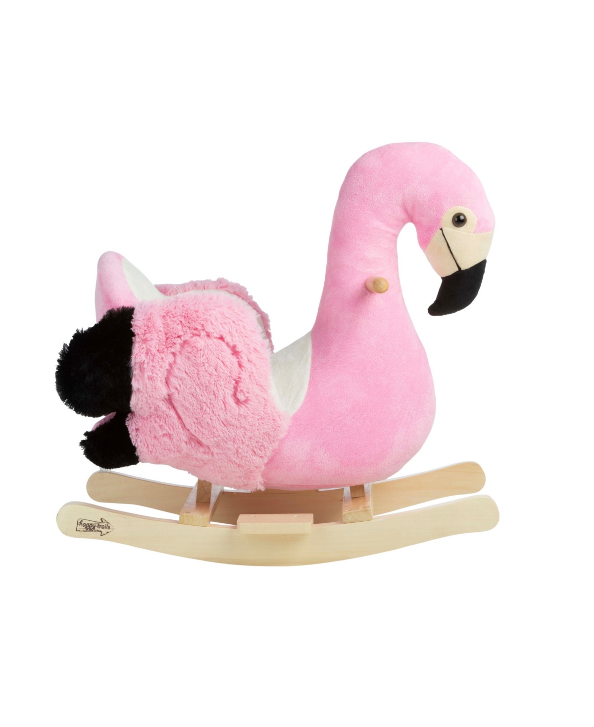 Trademark Global Happy Trails Flamingo Plush Rocking Horse In Pink