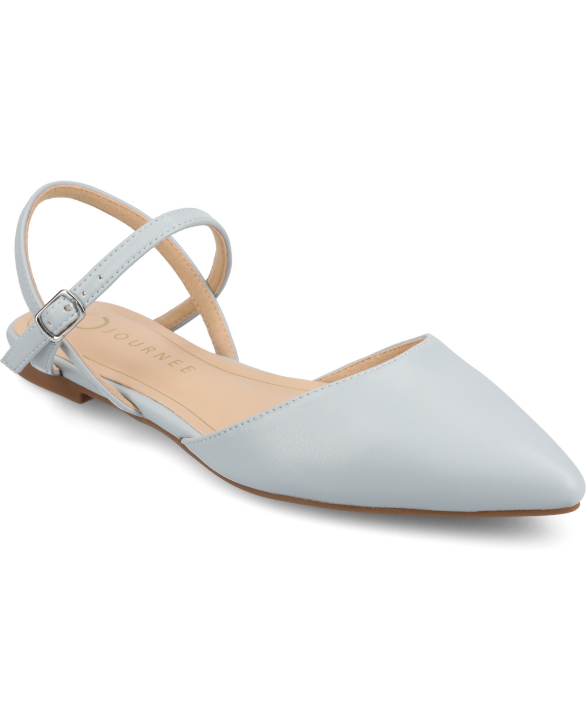 Journee Collection Women's Martine Strappy Pointed Toe Flats In Blue