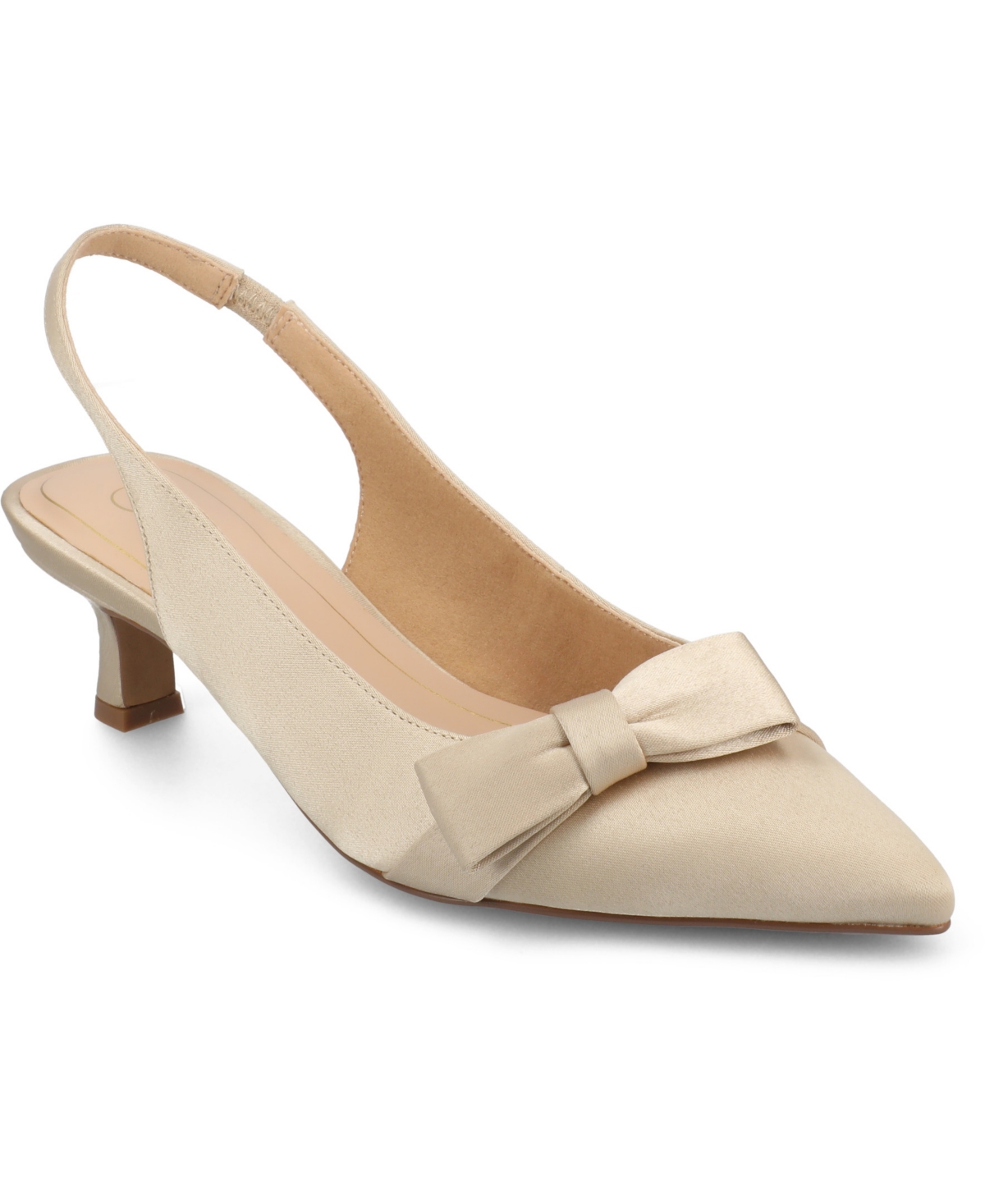 JOURNEE COLLECTION WOMEN'S PALOMA BOW KITTEN HEEL SLINGBACK PUMPS 