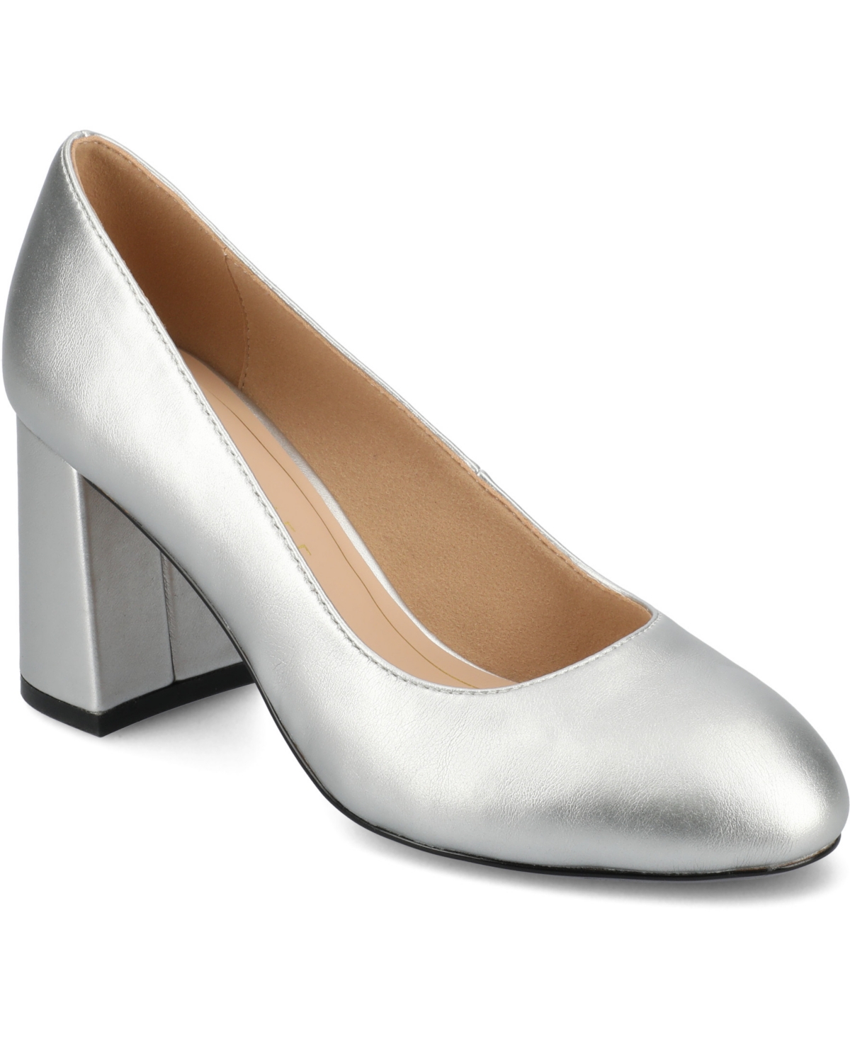 Journee Collection Women's Seraphina Round Toe Pumps In Silver